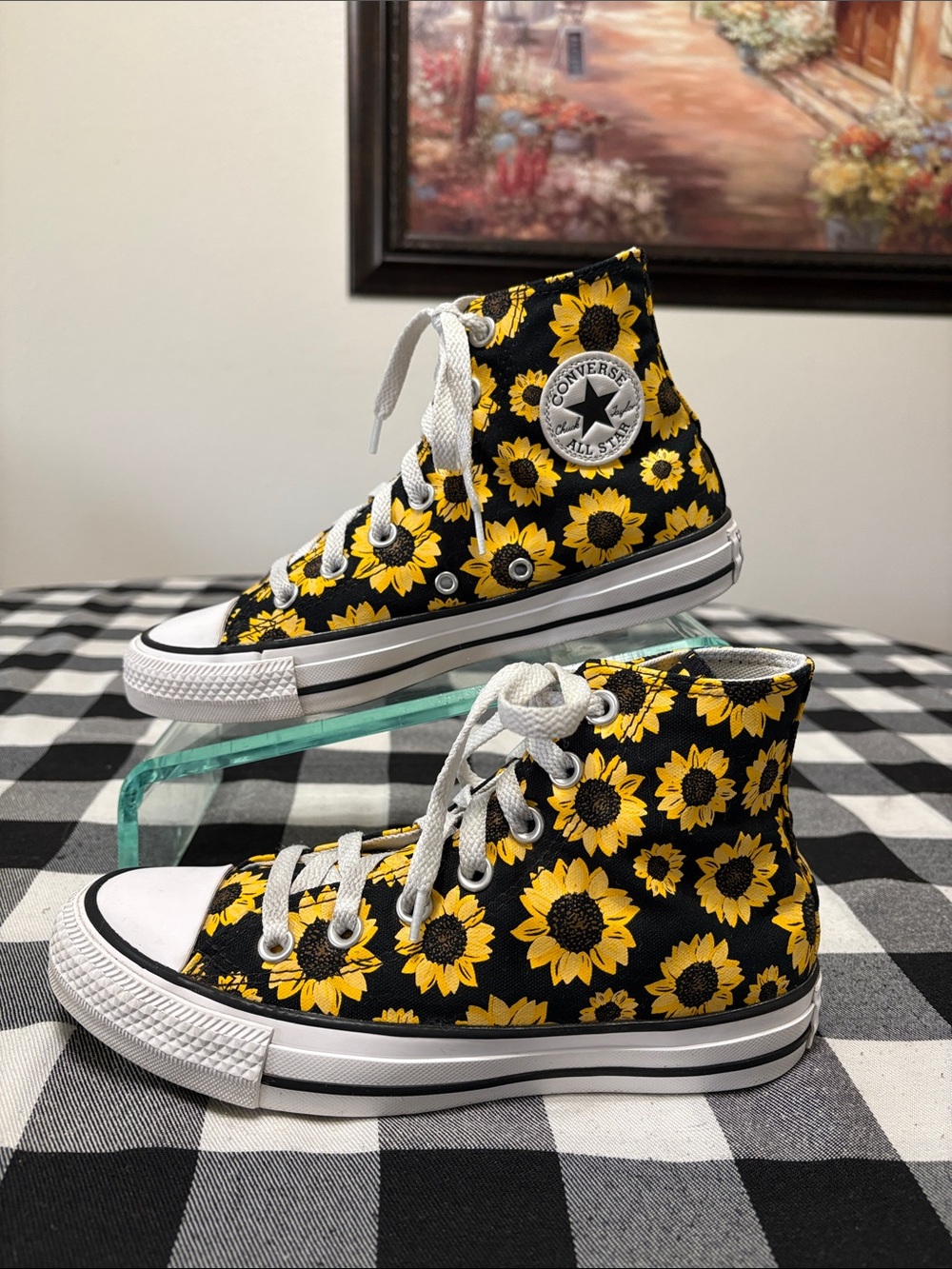 Converse Chuck Taylor All Star Sunflower Floral Shoes Sneakers Sz 6 Yellow Black - Picture 3 of 12